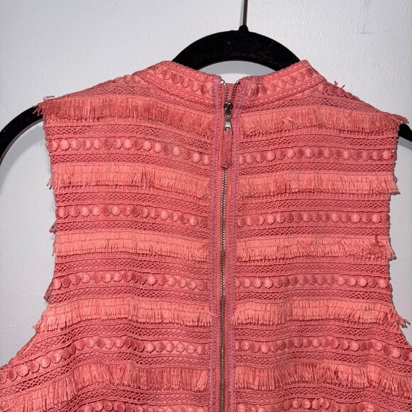 NWT J.Crew Sleeveless Textured Coral Dress Fringe Size 6T - Picture 6 of 7